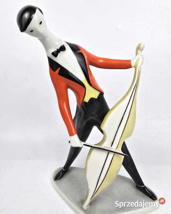 Kontrabasista styl Art Deco Zsolnay Torok Janos