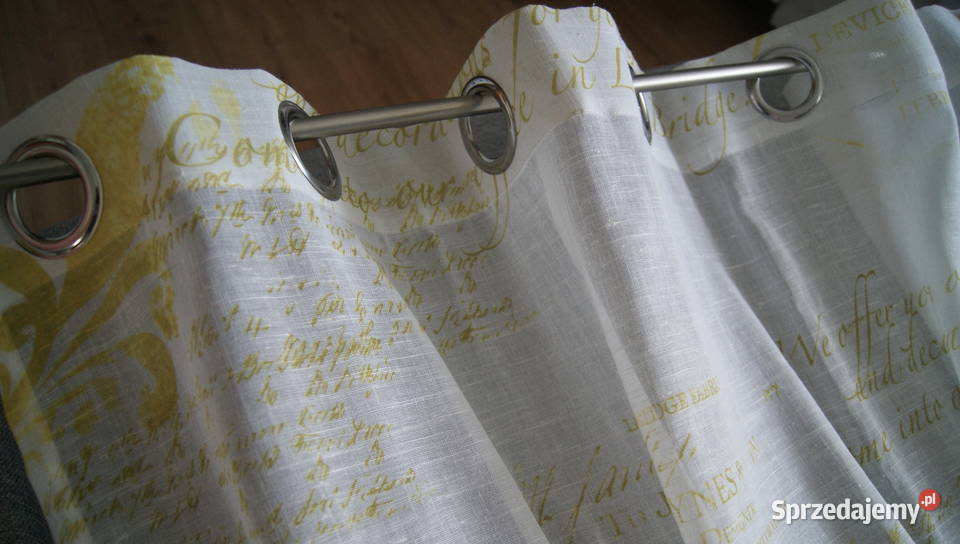 Firany shabby chic napisy przelotki Piękne Dobroszyce