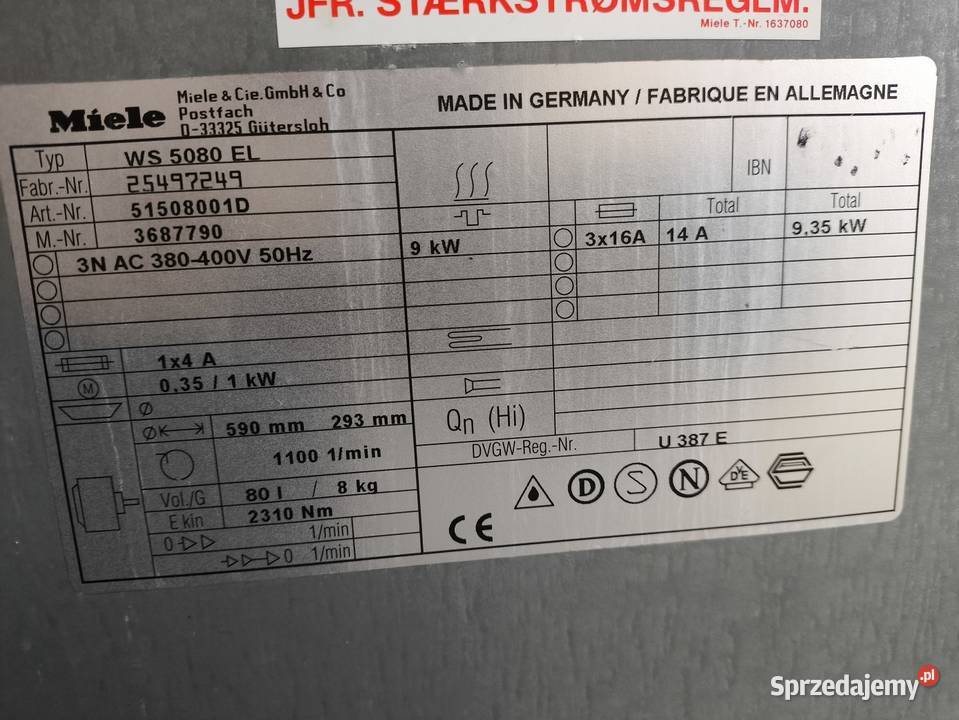 pralnicowirówka Miele WS5080EL sprzedam