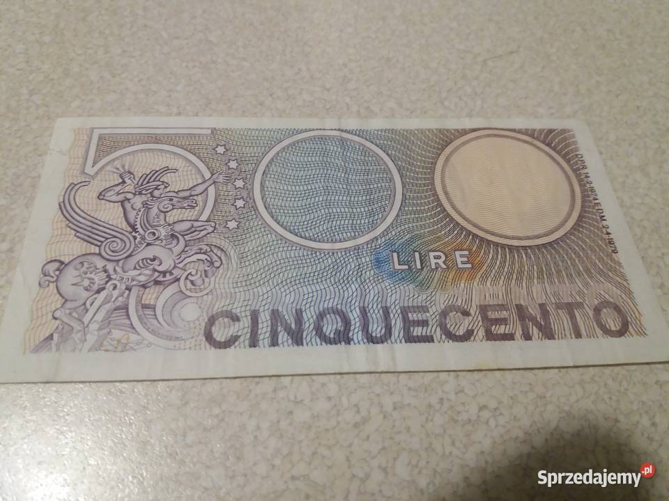 Banknot 500 lir Włochy Będzin