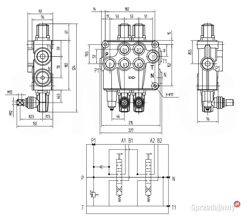 Rozdzielacz Hydrauliczny MONOBLOK 2 SEKCJE 120L nieuszkodzony Solec Kujawski