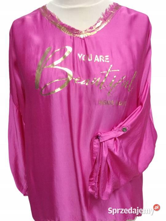 Bluzka Satynowa damska UNI złote zdobienia biust Pątnów