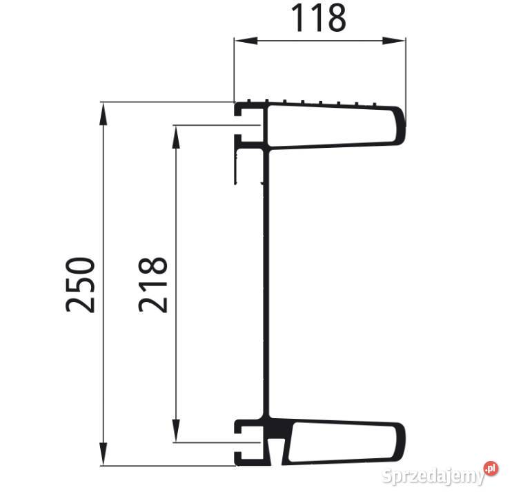 Zderzak aluminiowy L2400 mm anoda ATEST Przysieka Polska