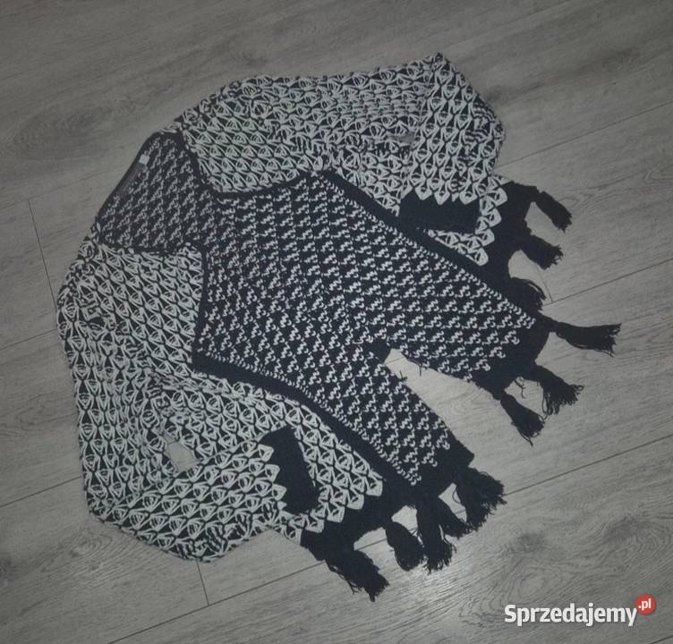 Sweter damski cardigan narzutka czerń i biel Bez kaptura  łódzkie Łódź