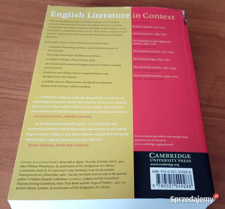 English literature in context gen ed Paul Gdańsk