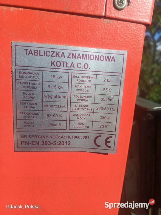 Piec CO 15kw pomorskie Gdańsk