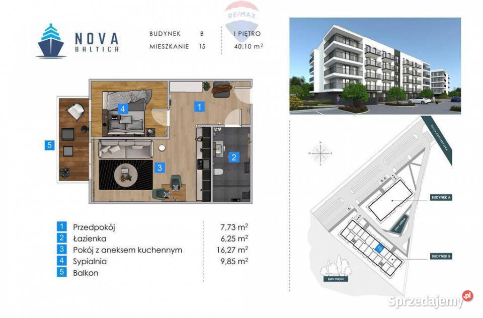 Mieszkanie w stanie deweloperskim 2 pokoje B15 Kołobrzeg