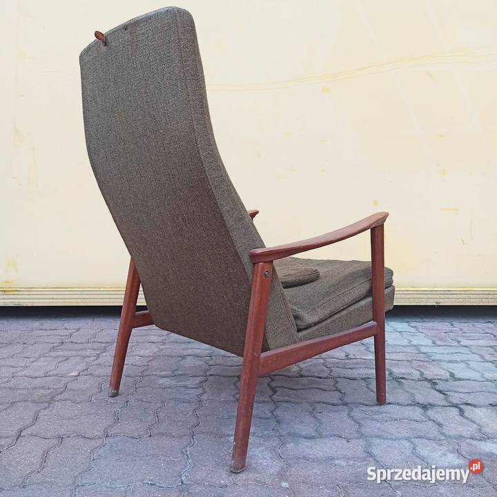 Fotel teakowy vintage skandynawia lata 60te 102cm Złotokłos