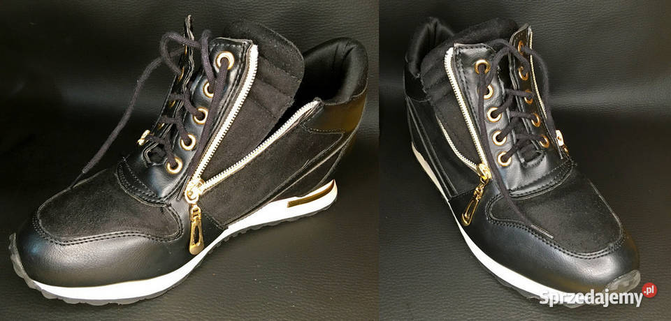 Sneakersy czarne Queen Vivi zamki złote czarny Kraków