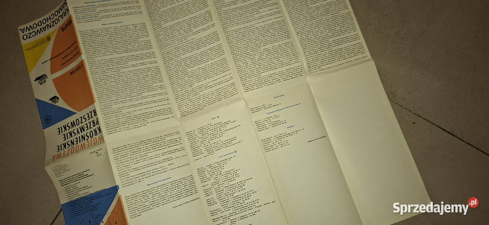 Mapa samochodowa PRL woj krośnieńskie przemyskie Łęczyca