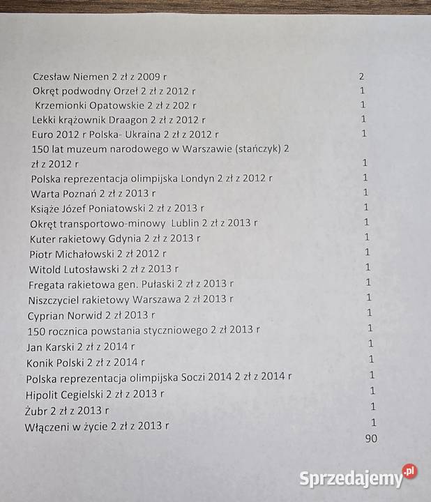 Zestaw monet 2 wyprzedaż kolekcji 90 Sosnowiec