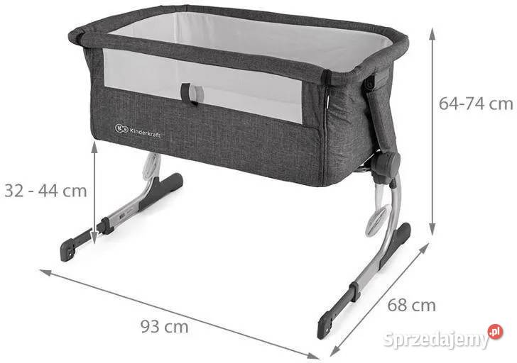 Łóżeczko Dostawne Kinderkraft 2w1 UNO Szare wielkopolskie Poznań