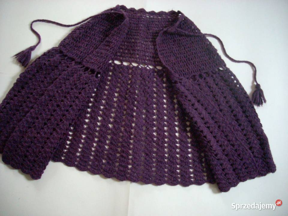 Ażurowe Ponczo Narzutka Szydełkowa