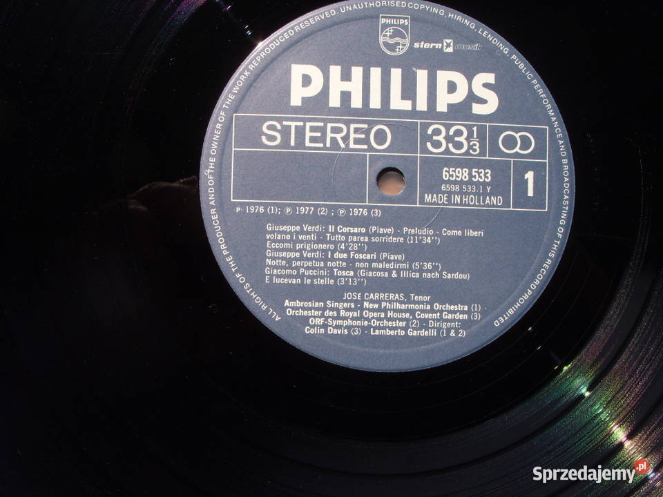 Klasyka LP JOSE CARRERACSING OPERNARIEN 1976 Płyty i kasety Wołów