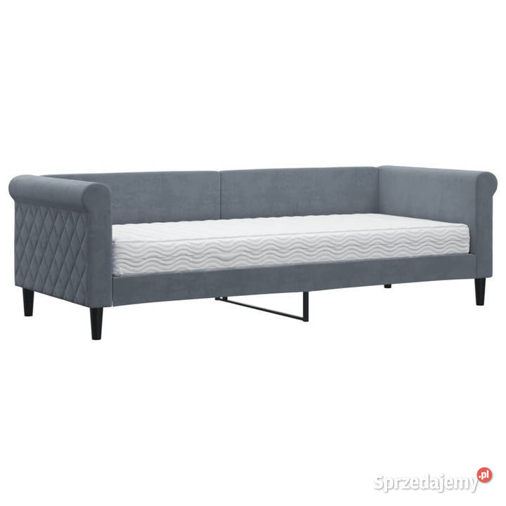Sofa z materacem do spania ciemnoszara aksamit 90cm mazowieckie Warszawa sprzedam