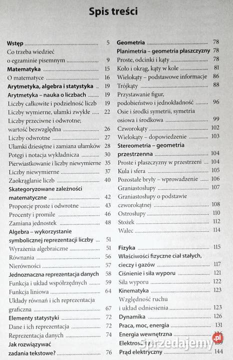 Gimnazjum powtórka Test matematyczno