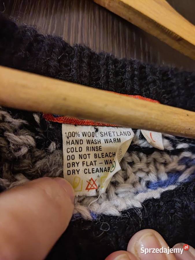 Sweter 100 wełna shetland nowy USA multikolor Inny wzór Łódź