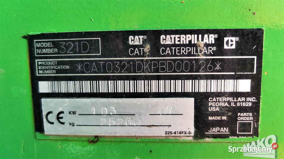 Caterpillar 321D 2007 r 13174 mtg CAT 321 Ostrowiec Świętokrzyski