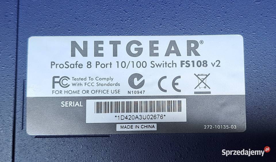 SWITCH NETGEAR FS108 8x 10100 MBPS