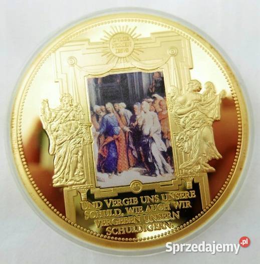 Moneta Medal Olbrzym Gigant Jezus Krzyż Obraz Sosnowiec
