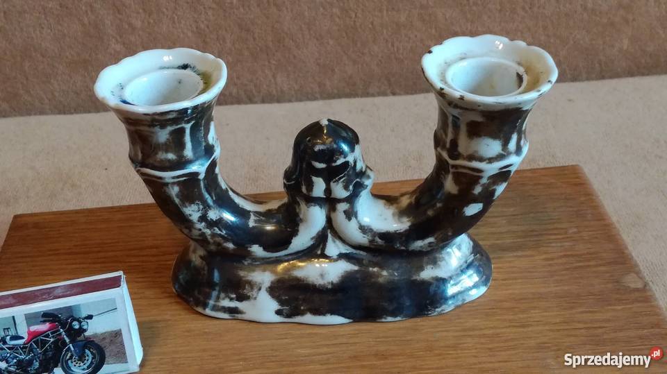 Świecznik stara porcelana opolskie Nysa