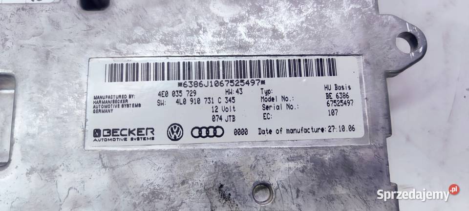 STEROWNIK MODUŁ MMI Q7 A6 C6 4E0035729 Przystajń
