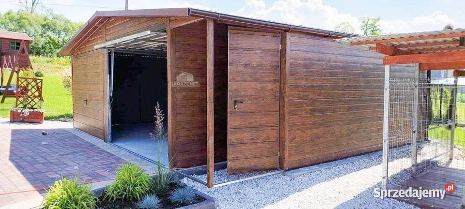 GARAŻ BLASZANY 7m x 7m WNĘKA DWUSPAD 2x BRAMA