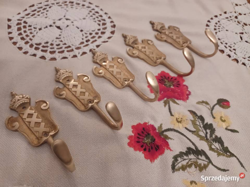 Piękny masywny wieszak mosiężny Pozostałe Poznań