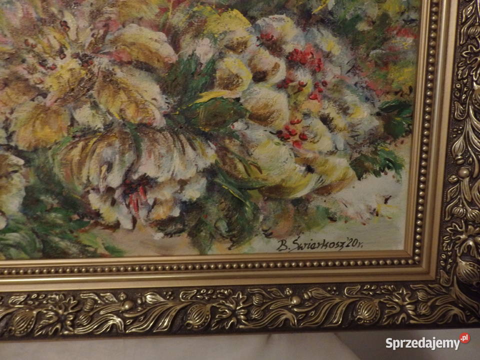 Obraz olejny KWIATY O ZACHODZIE Rabka-Zdrój sprzedam