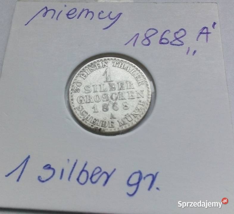 NIEMCY PRUSY 1 SILBER GROSZ1868 rA SREBRO 0220 Legionowo