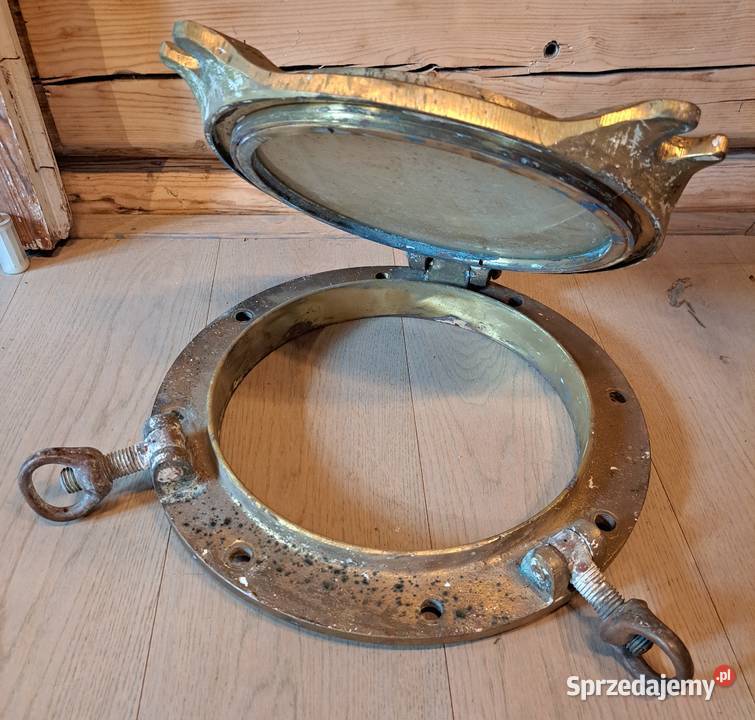 Mosiężny zabytkowy okrętowy luk okienny mazowieckie Warszawa