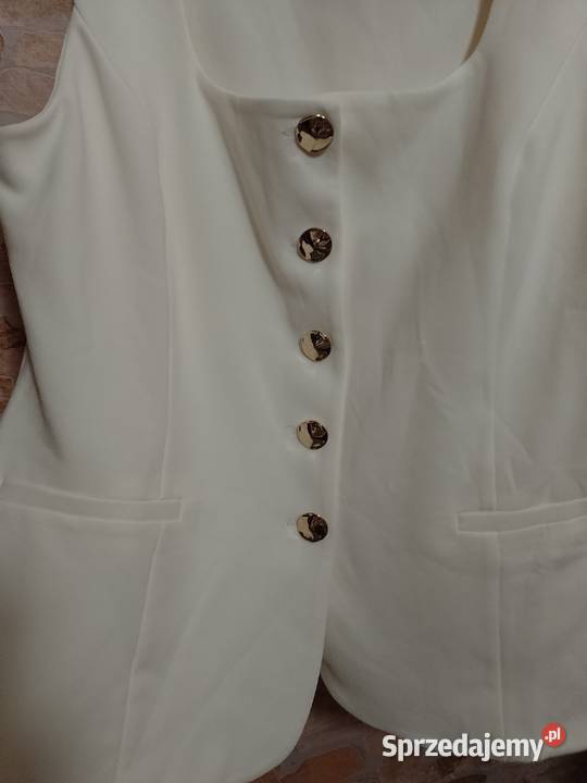 42XL River Island Ekskluzywna kremowa kamizelka Kraków