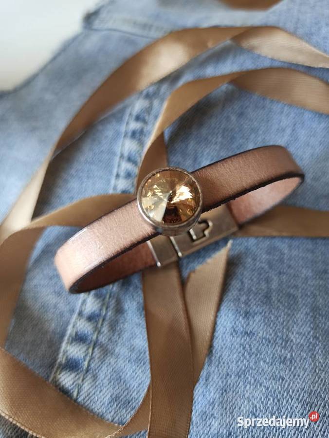 Bransoletka pasek skórka ekologiczna brąz Pozostałe mazowieckie Warszawa