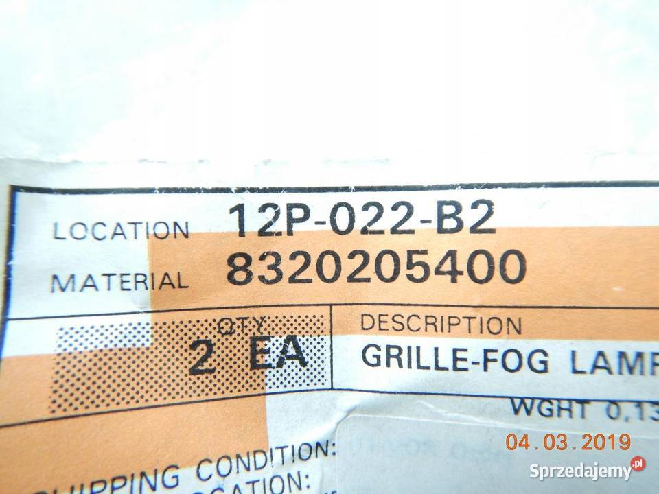 ZAŚLEPKA HALOGENU LEWA SSANGYONG MUSSO 9305 osobowe