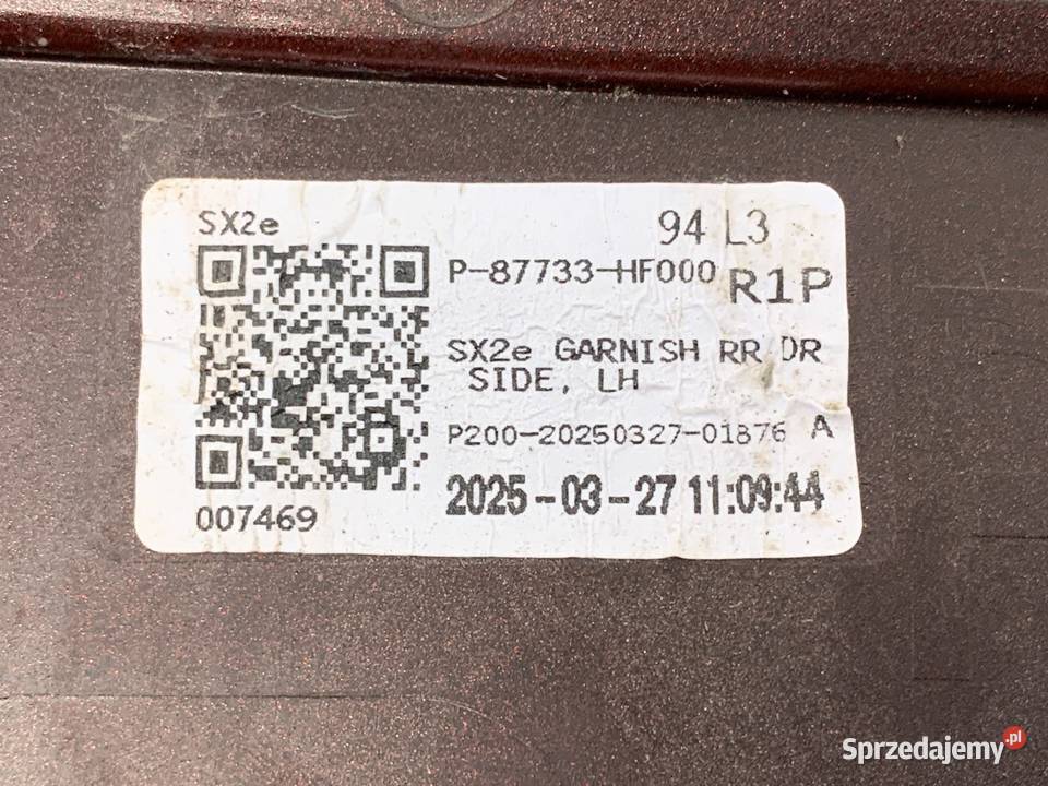 LISTWA DRZWI LEWY TYŁ HYUNDAI KONA SX2 SUV Listwy i nakładki