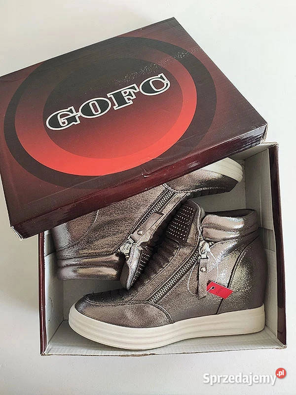 Buty botki sneakersy złote