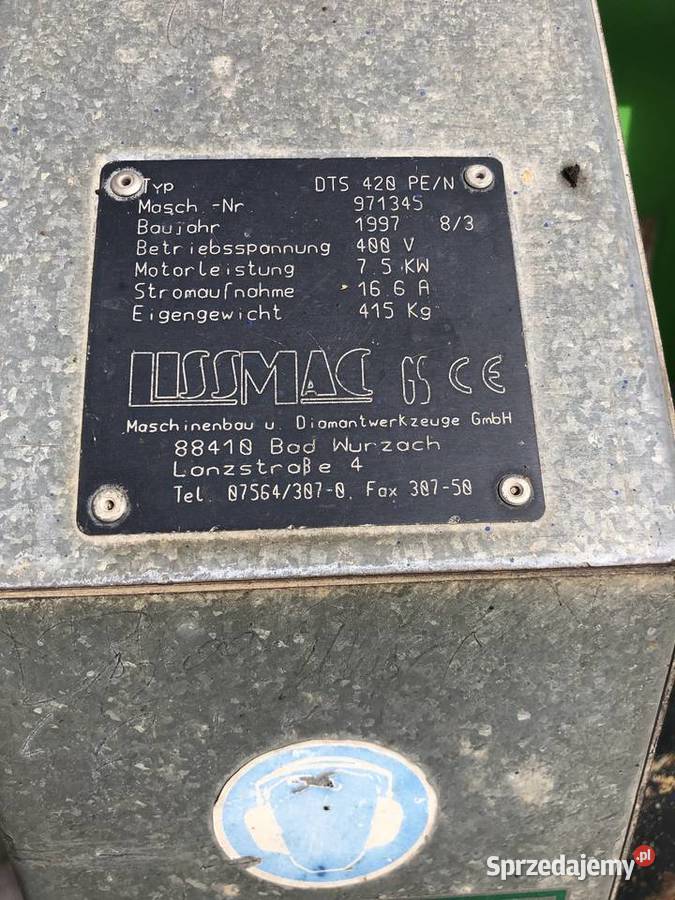 Piła stolikowa LISSMAC DTS 420 przecinarka do Pozostałe Ślesin