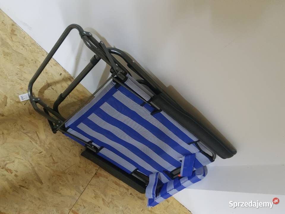 SKŁADANY MOCNY LEŻAK FOTEL OGRODOWY PODUSZKA