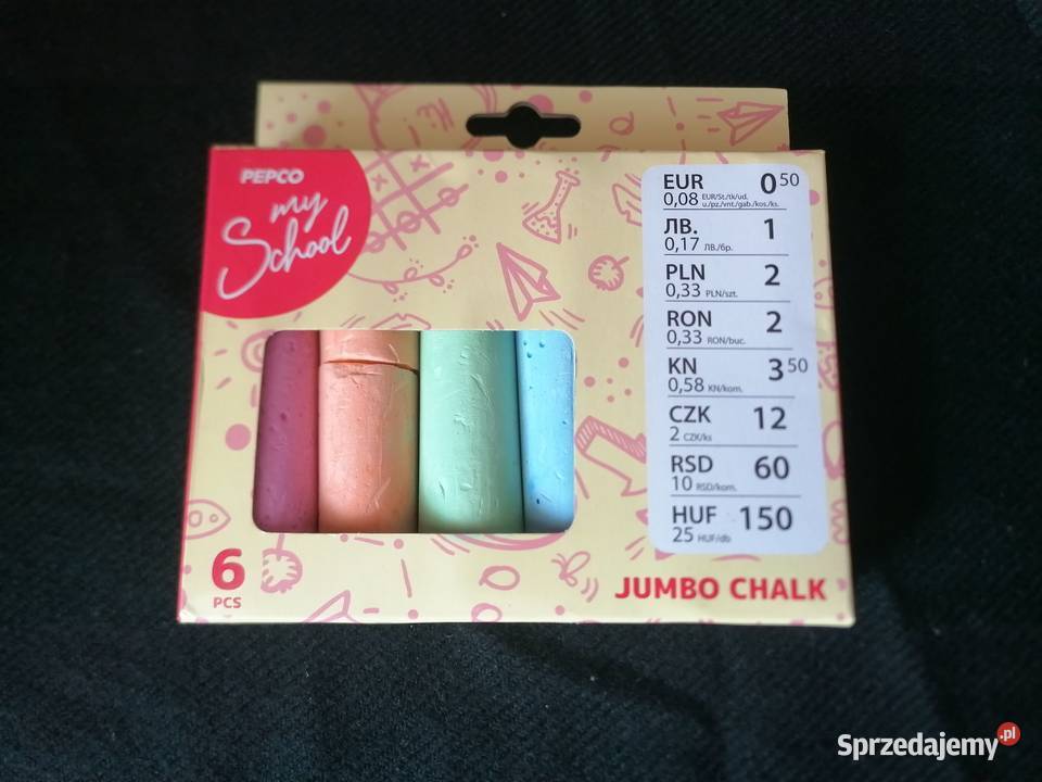Kreda chodnikowa kolorowa JUMBO gruba 6 sztuk Łódź sprzedam