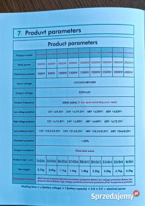Przetwornica Napięcia 12V230V 8000W Warszawa