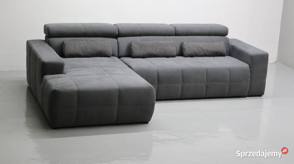 TPF Narożnik regulowane zagłówki zamsz popiel Narożniki Poznań