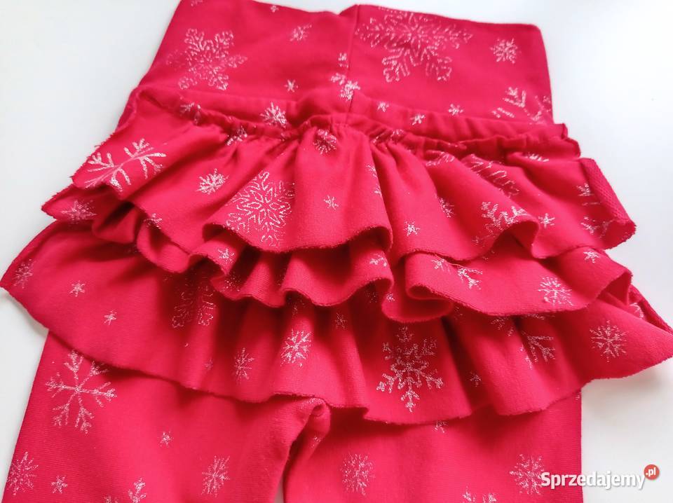 Legginsy Świąteczne Boże Narodzenie z falbanką Dla Dziecka sprzedam