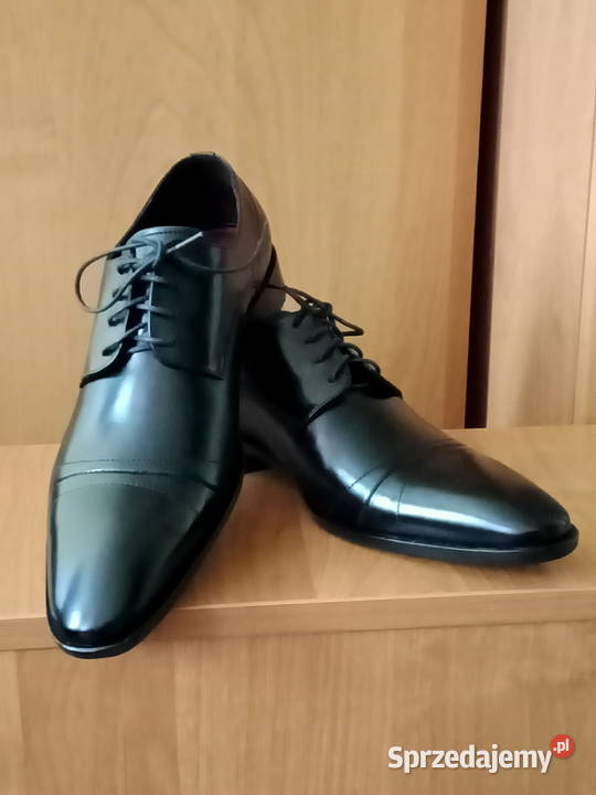 Półbuty skórzane wizytoweczarne inna