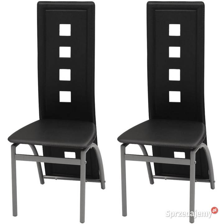 vidaXL Krzesła stołowe 2 czarne obite sztuczną