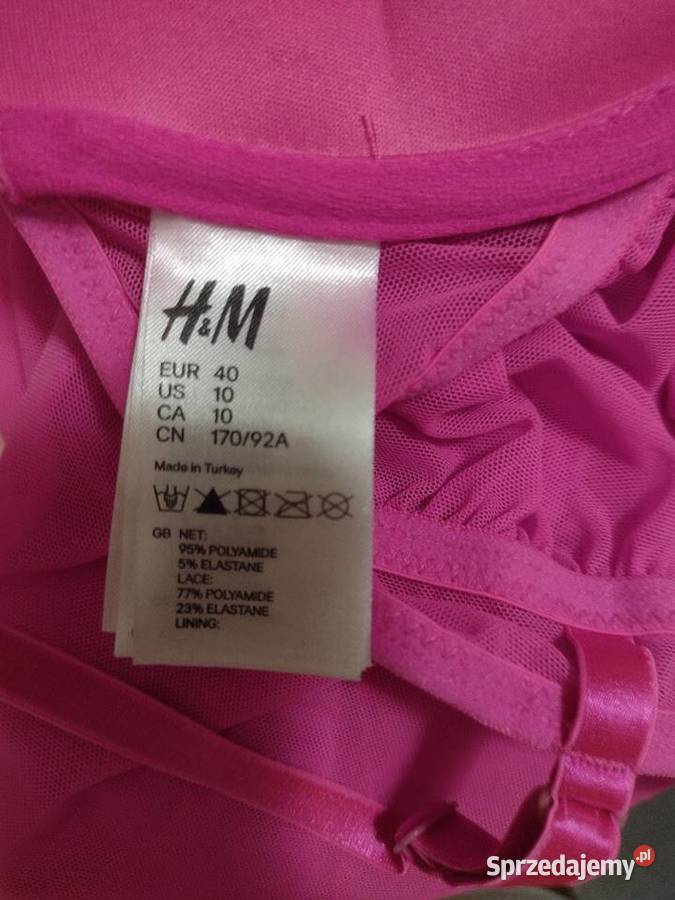 40L Ekskluzywna różowa halka haleczka koszulka koronki Kraków