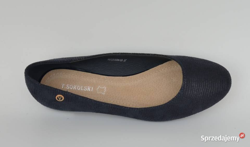 Granatowe baleriny skórzana wkładka rozmiar 37 Żyrardów