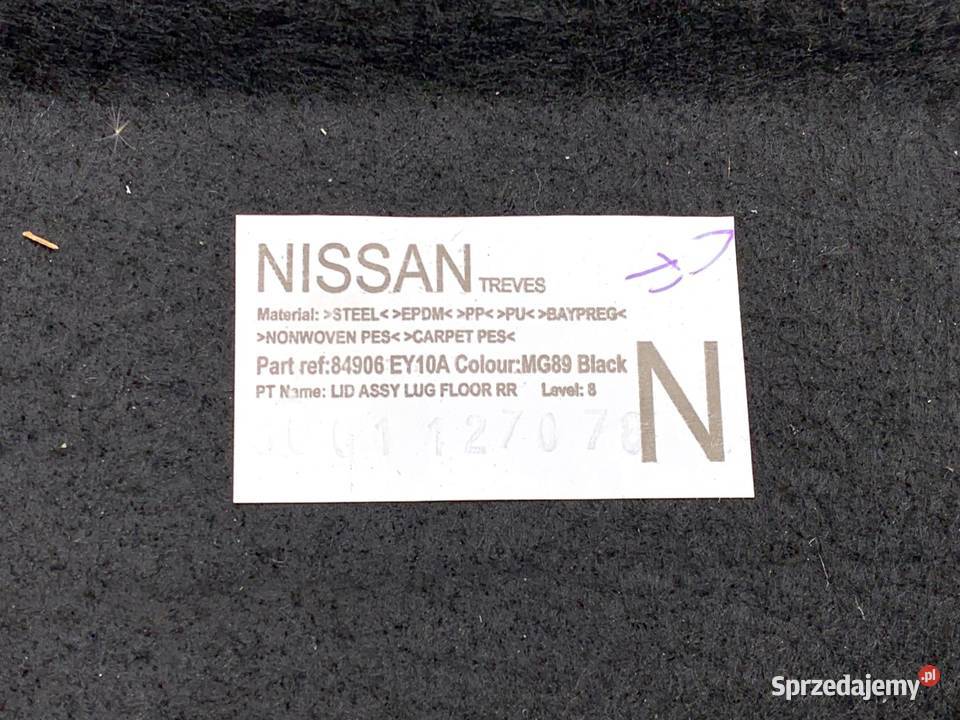 PÓŁKA TYŁ NISSAN QASHQAI J10 84906EY10A Półki tylne