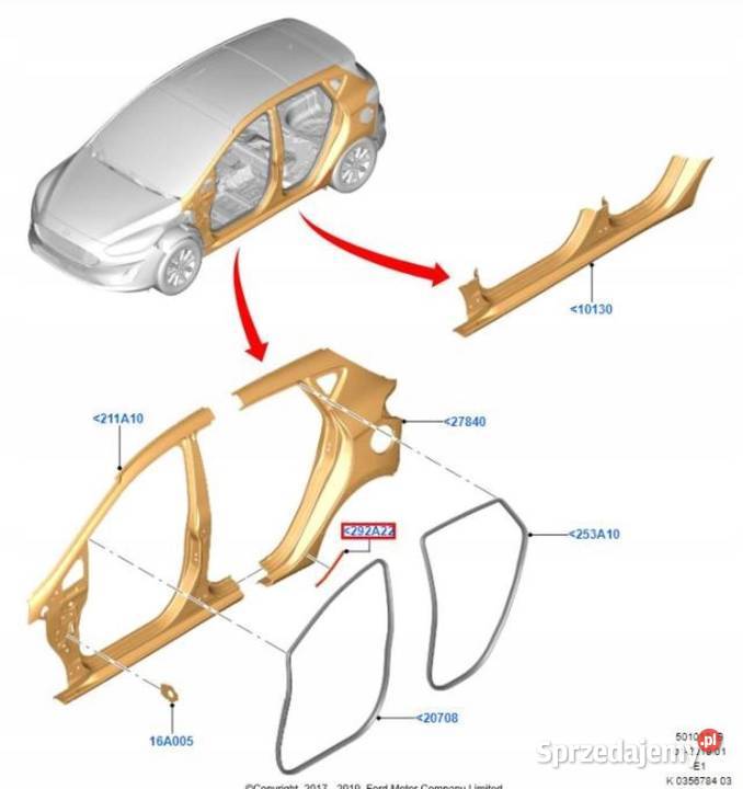 LISTWA OZDOBNA TAŚMA LEWY TYŁ FORD FIESTA 0812 sprzedam