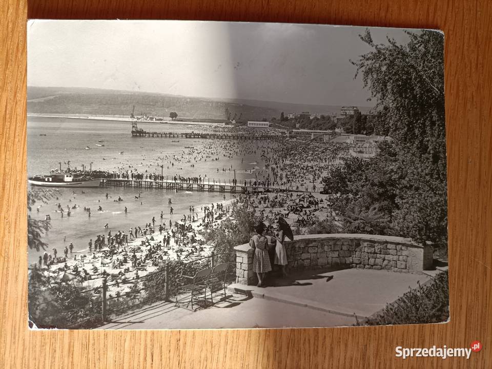WARNA WIDOK NA PLAŻE I POMOSTY MORZEM CZARNYM Antyki, Sztuka, Kolekcje lubelskie Piszczac