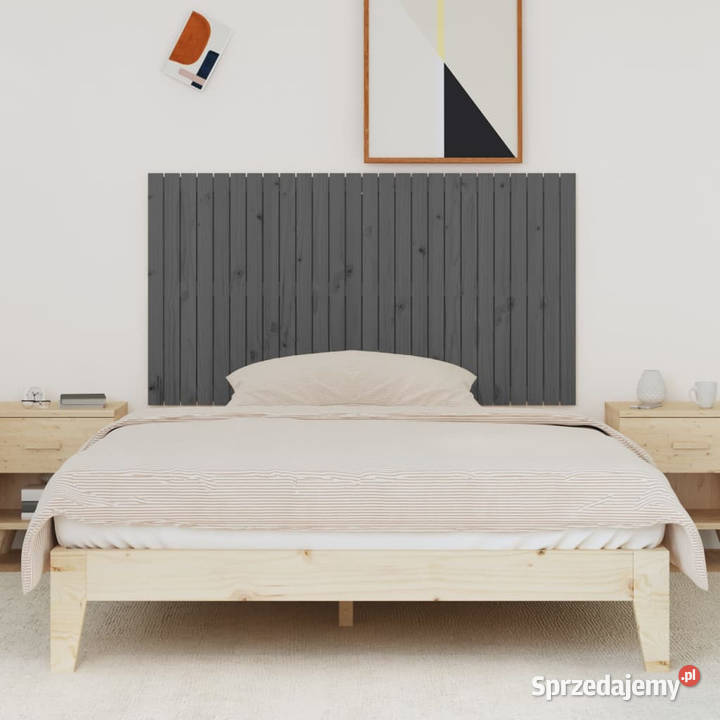 Wezgłowie łóżka szare 166x3x90 lite drewno sprzedam